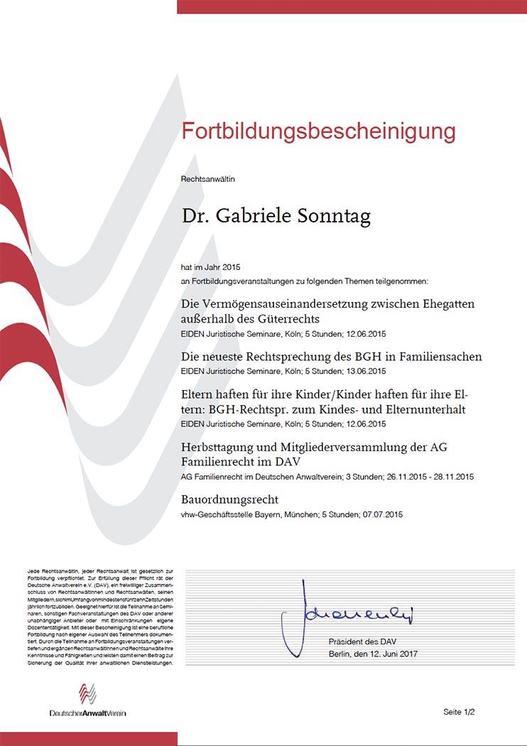 Fortbildungsbescheinigung Fortbildungsbescheinigung-2015